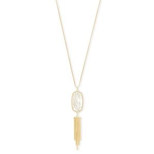Gold Kendra Scott Pendant Necklace in White